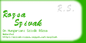 rozsa szivak business card